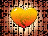 decorated heart with abstract background