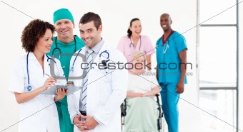 Group of Doctors with patients