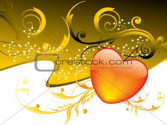 isolated heart with elegance background