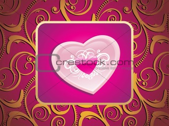 pink heart frame with creative artwork background
