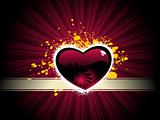maroon heart with rays background