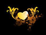 yellow heart with filigree ornament