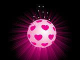 pink macro pattern ball with rays background