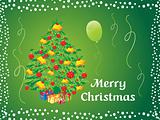 green background with christmas tree
