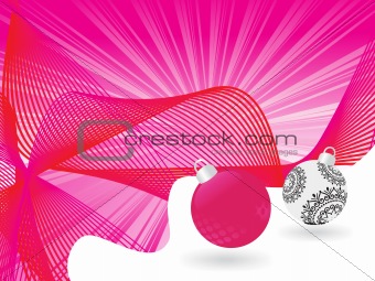 pink wave background with artistic design balls