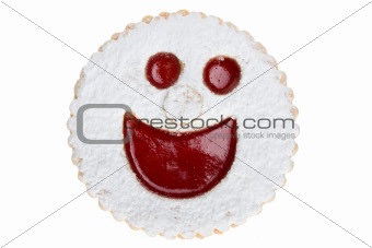 smiling cookie isolated on white backgriund