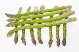 green asparagus isolated on white background