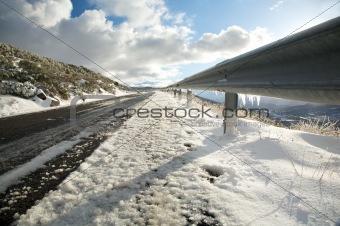 ice on guard rails