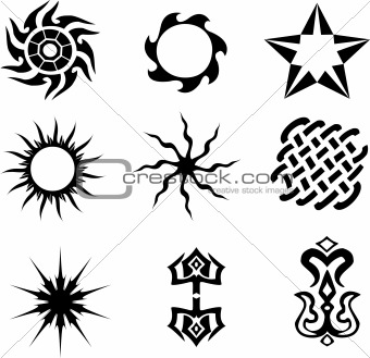 Set of tattoos