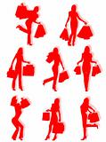 Shopping women silhouettes