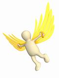3d person, flying on wings