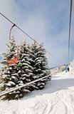winter ski ropeway