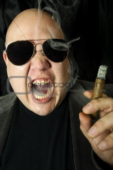 Mobster smoking a cigar