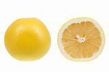 Yellow grapefruit isolated over white