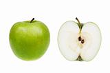 Green apple isolated over white