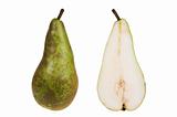 Green pear isolated over white