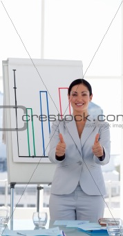 Female Entrepreneur with Thumbs up