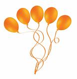 Beautiful orange balloon in the air.