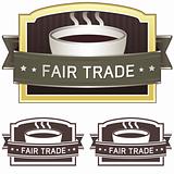 Fair trade coffee package or menu label