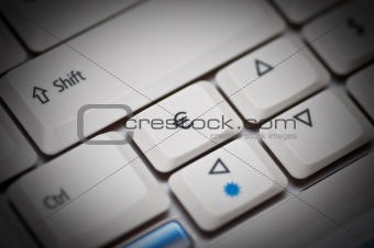Euro sign on notebook keyboard