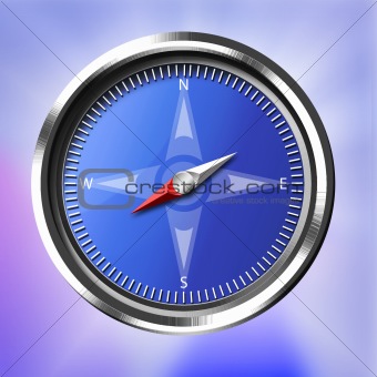 Silver and Blue Compass