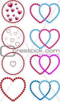 Hearts made of dots