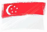 Grunge Singapore flag