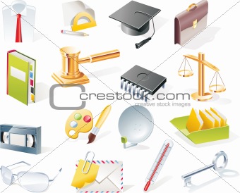 Vector objects icons set. Part 10