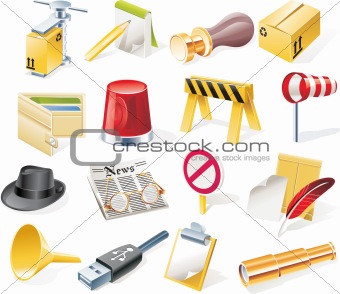 Vector objects icons set. Part 12