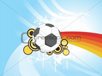 blue stripes background with soccer