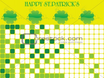 mosaic background with shamrock flower 17 march