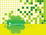 yellow mosaic background with shamrock 17 march