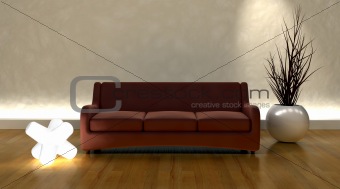 contemporary sofa in modern setting