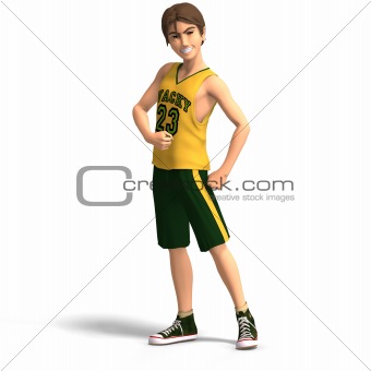 young man in basketball clothes