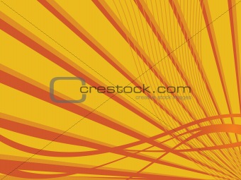 sun burst with wave isolated on yellow