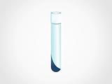 test tube with blue chemical isolated on white