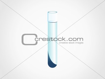 test tube with blue chemical isolated on white