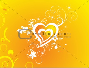 valentines heart-shape with shining stars illustration