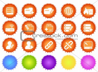 Database and Network icons sun series