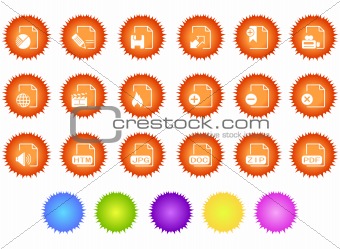 Document and File formats icons sun series