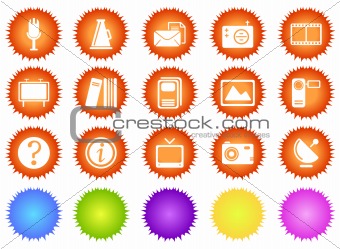Media and Publishing icons sun series