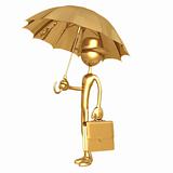 Businessman Carrying Umbrella