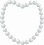 necklace of pearl in shape of heart
