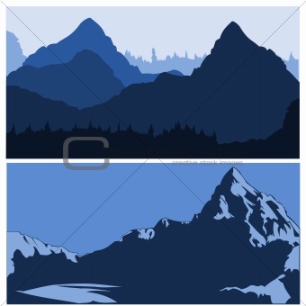 mountains skylines vector