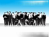 Group of business peoples, black silhouettes