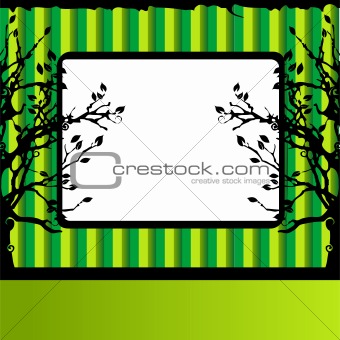 Tree silhouette, green background