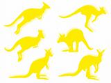 kangaroos in silhouettes