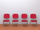 Four red Chairs