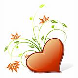 Heart icon with flowers