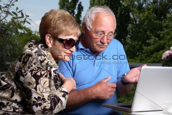 Adorable elderly couple